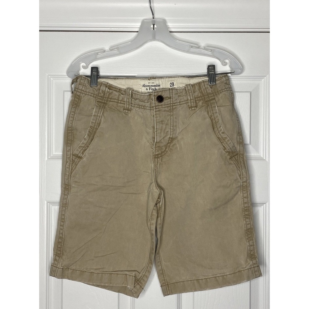 Y2K Abercrombie & Fitch Mens Cotton Shorts Khaki‎ Tan 28